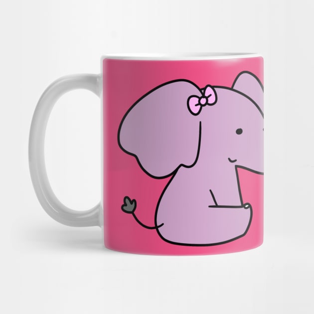 Pink Bow Purple Elephant by saradaboru